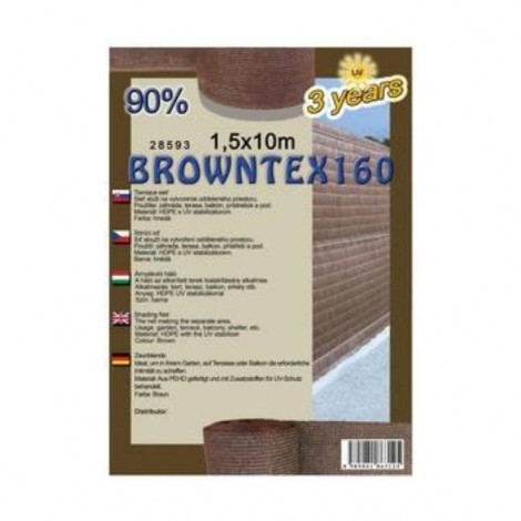 Árnyékoló háló BROWNTEX 1,5x50 m barna  90%