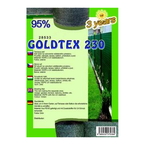 Árnyékoló háló - GOLDTEX230 1,8 x 50 m 95%